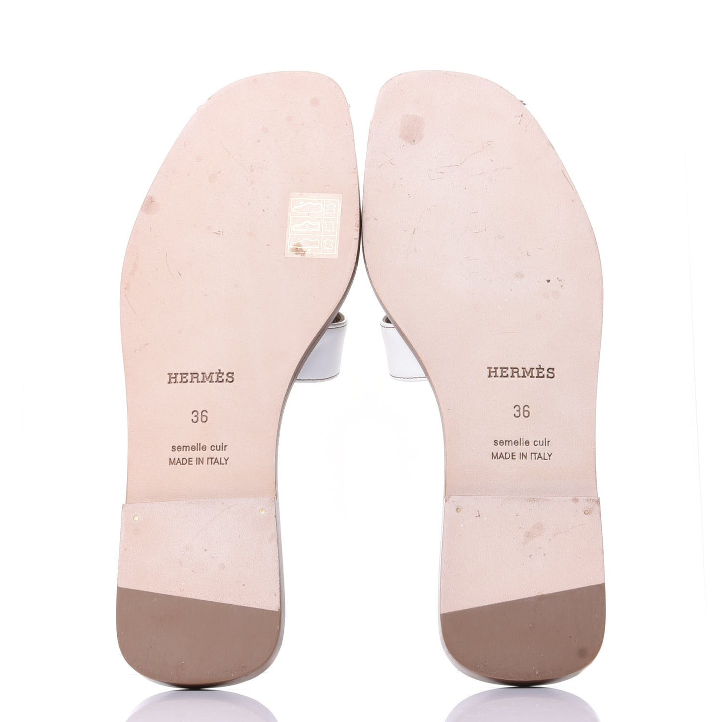 Box Calfskin Oran Sandals 36 White
