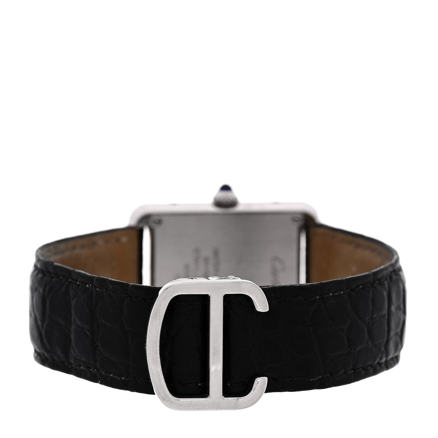 Stainless Steel Alligator 24mm Tank Solo Quartz Watch