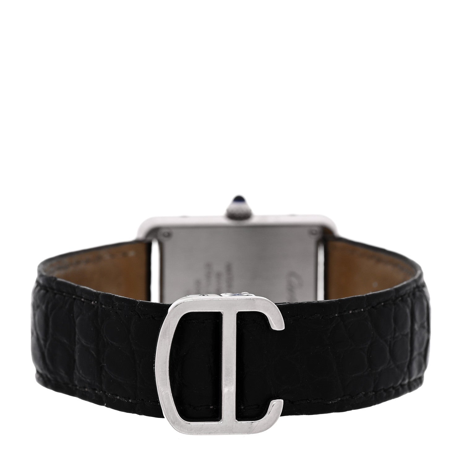 Cartier Stainless Steel Alligator 24mm Tank Solo Quartz Watch 3 of 5