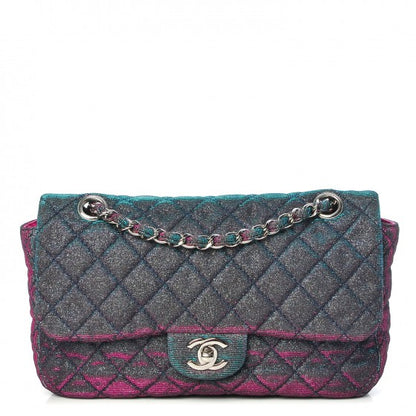 Chanel Iridescent Glitter Fabric Jumbo Single Flap Multicolor 1 of 9