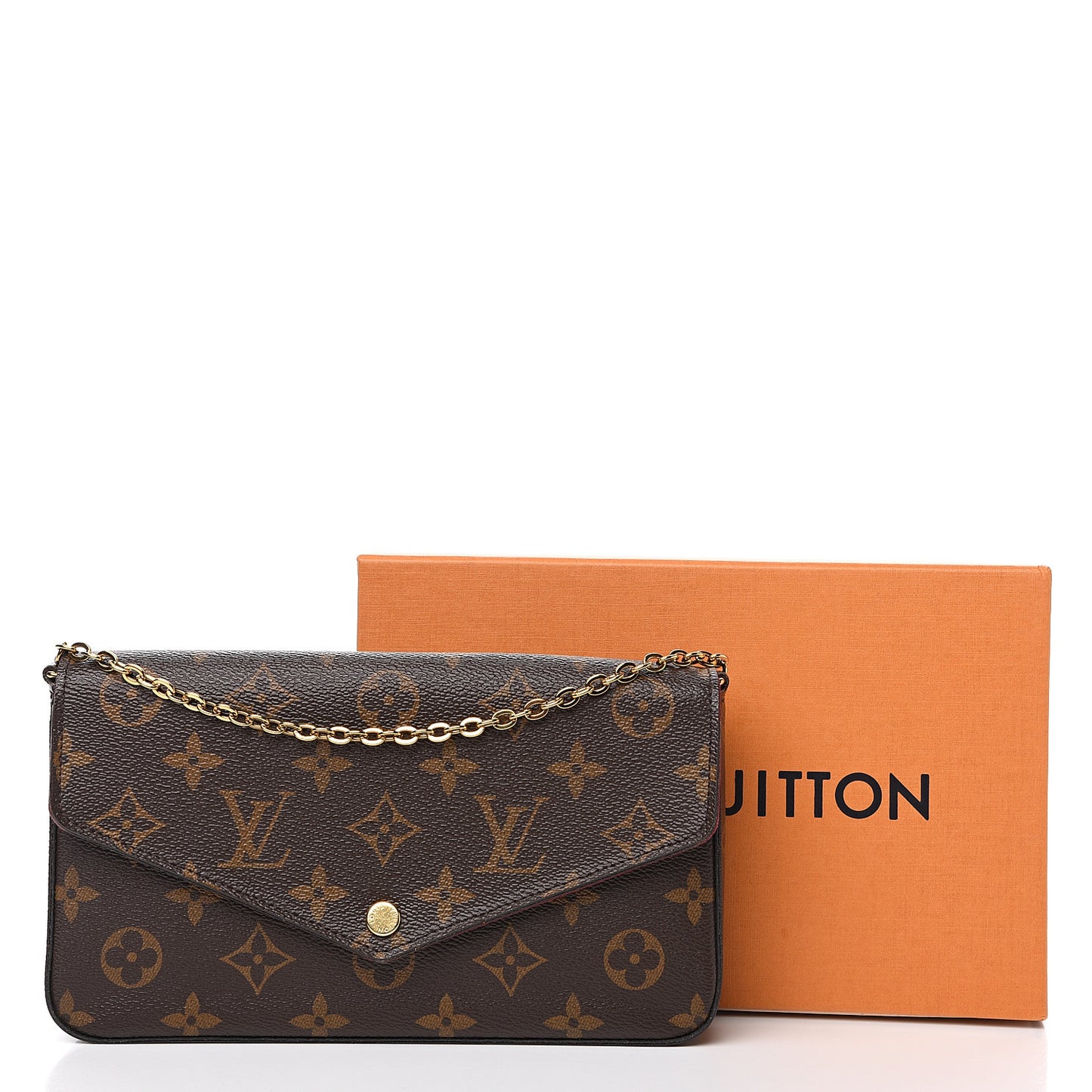 Monogram Pochette Felicie Chain Wallet Fuchsia