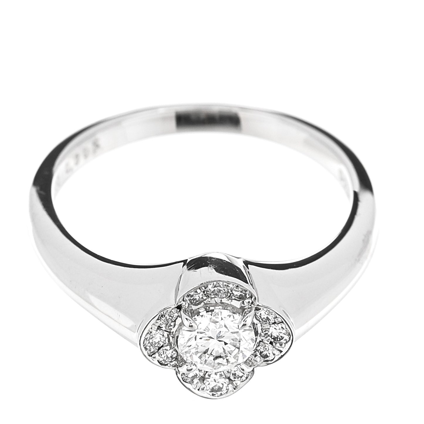 Platinum Diamond .30ct Floral Signet Ring 53 6.25