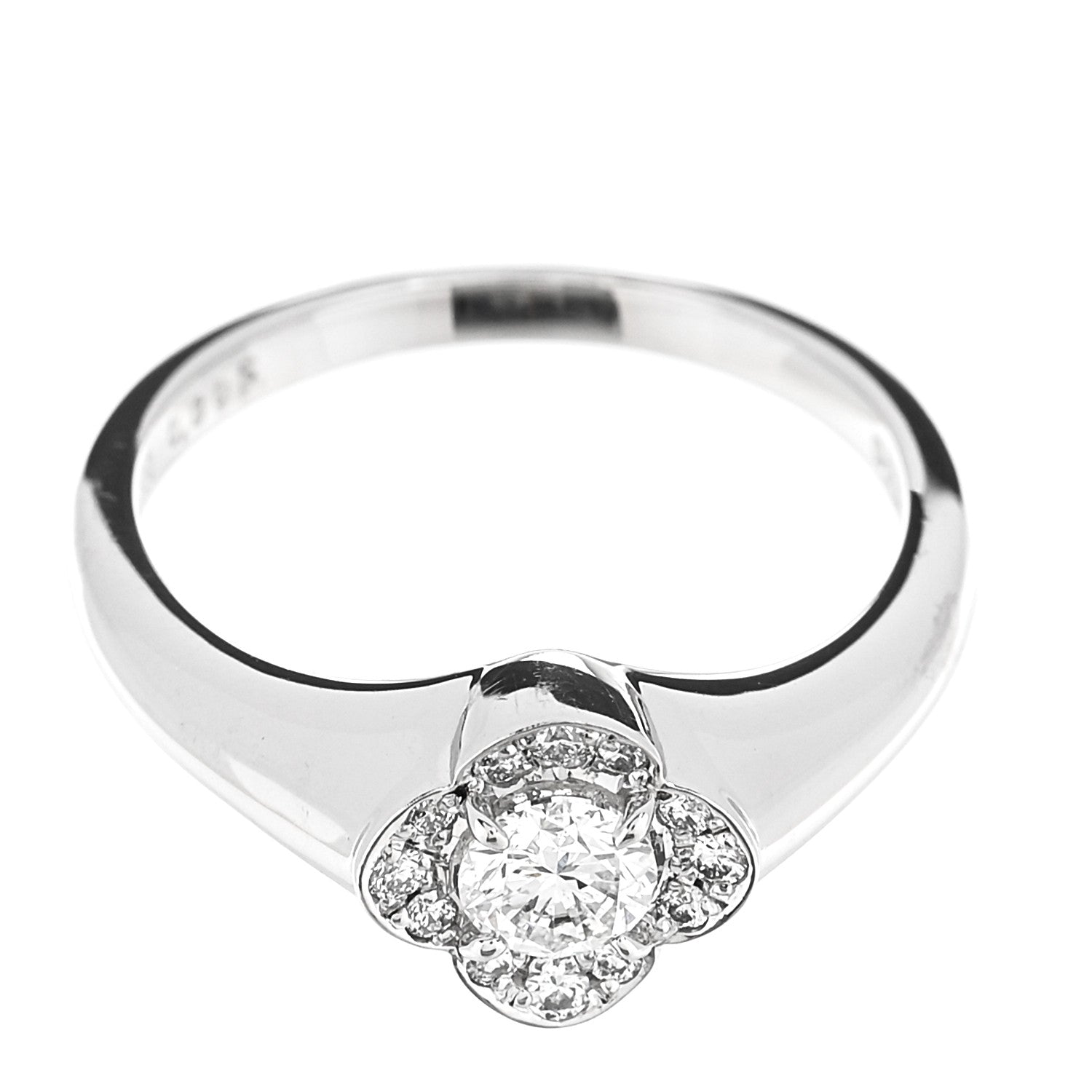 Parker & West by FASHIONPHILE Platinum Diamond .30ct Floral Signet Ring 53 6.25 4 of 9