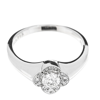 Parker & West by FASHIONPHILE Platinum Diamond .30ct Floral Signet Ring 53 6.25 4 of 9