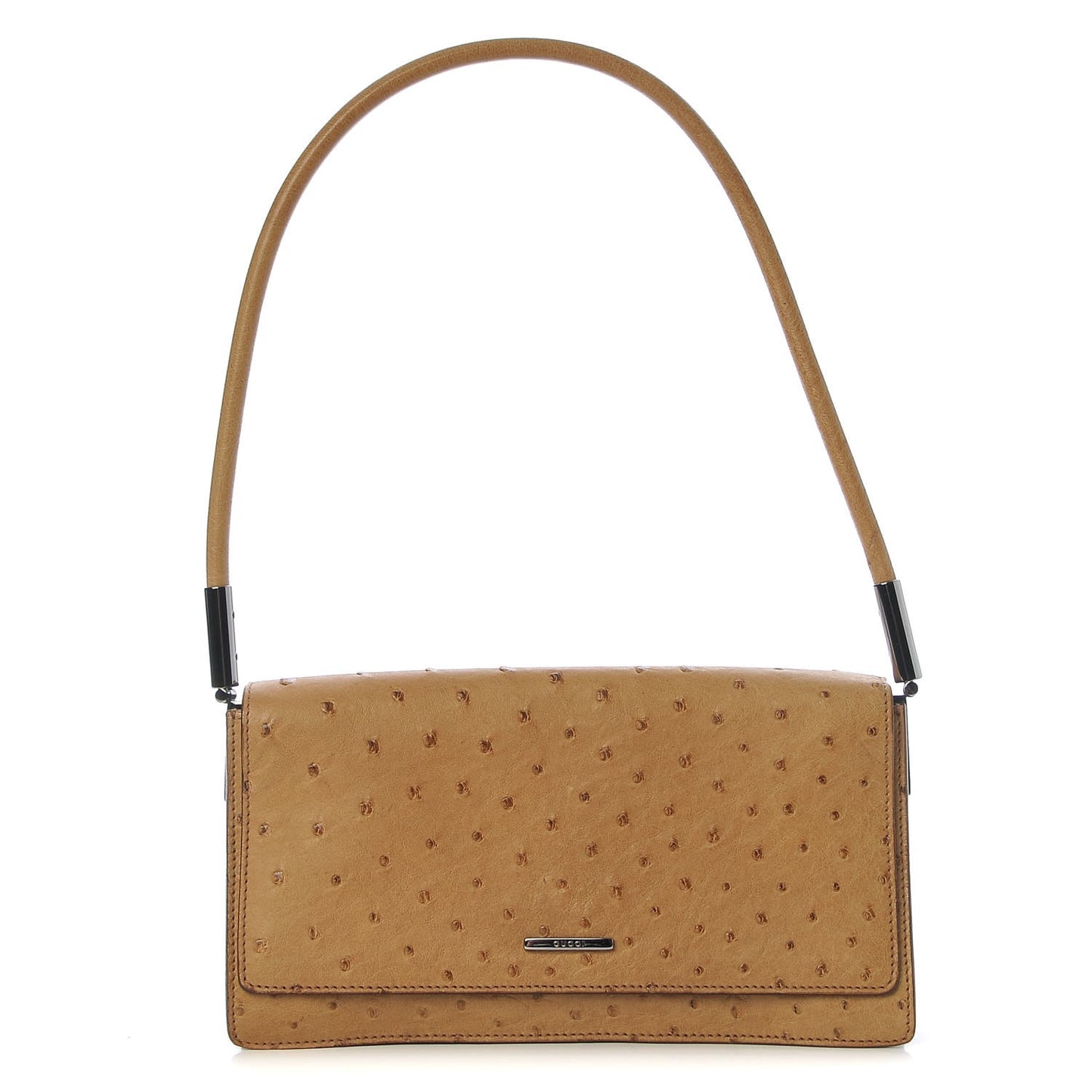 Ostrich Flap Bag Tan