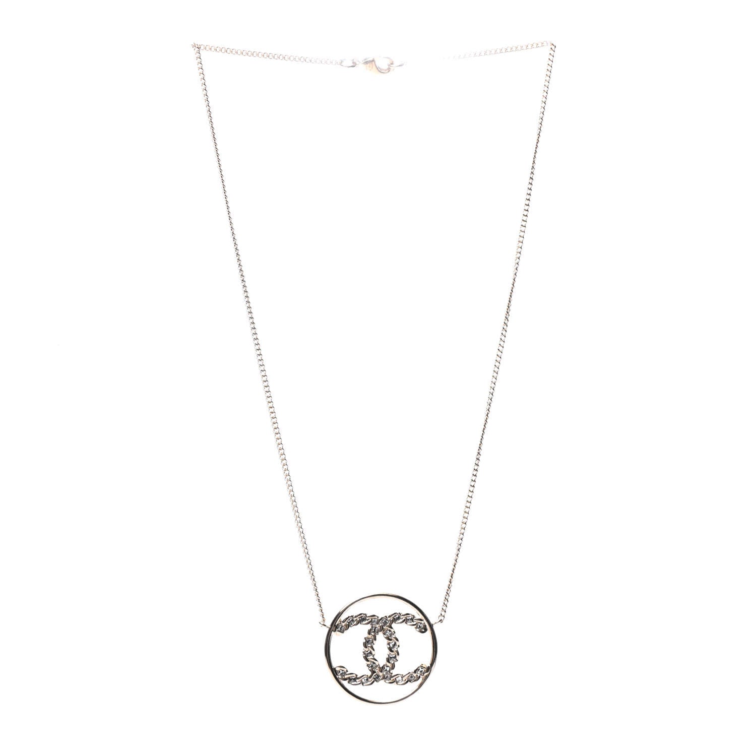 Chanel Baguette Crystal High Society CC Pendant Necklace Gold 3 of 6