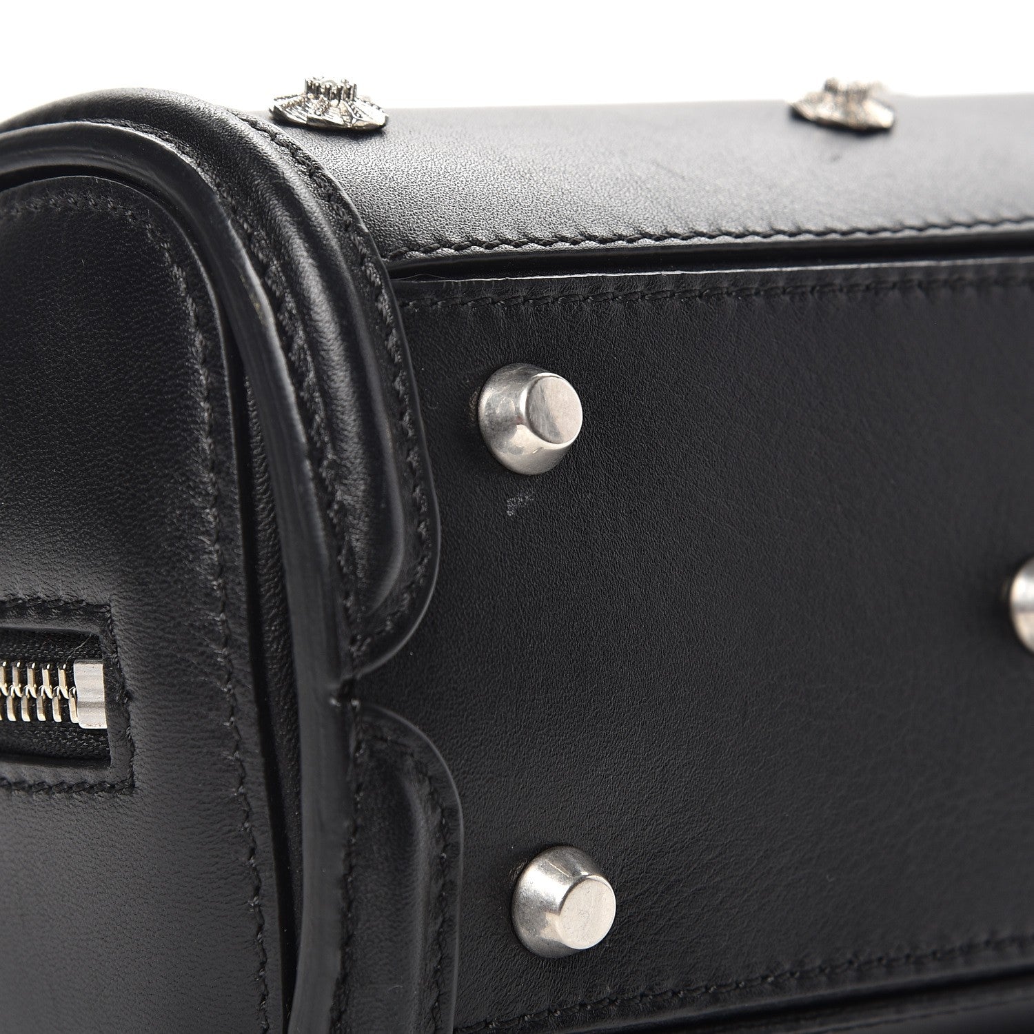 Alexander McQueen Calfskin Pearl Embellished Mini Heroine Black 7 of 9