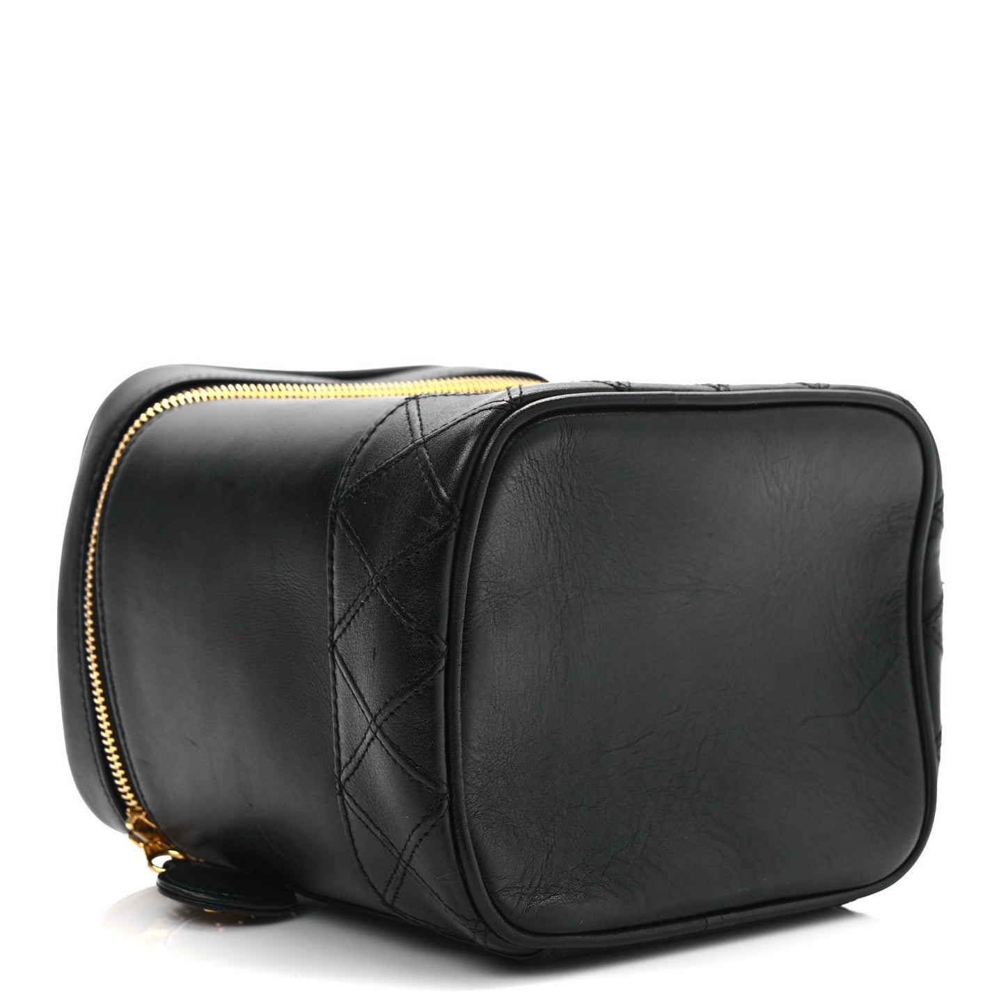 Lambskin Vanity Cosmetic Case Black