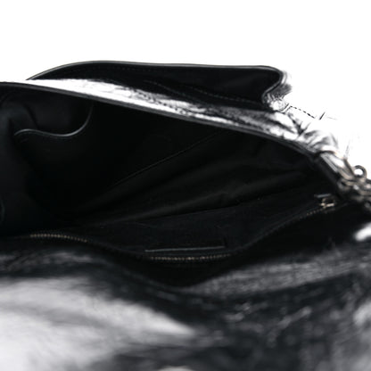 Saint Laurent Crinkled Calfskin Matelasse Monogram Medium Niki Chain Satchel Black 5 of 10