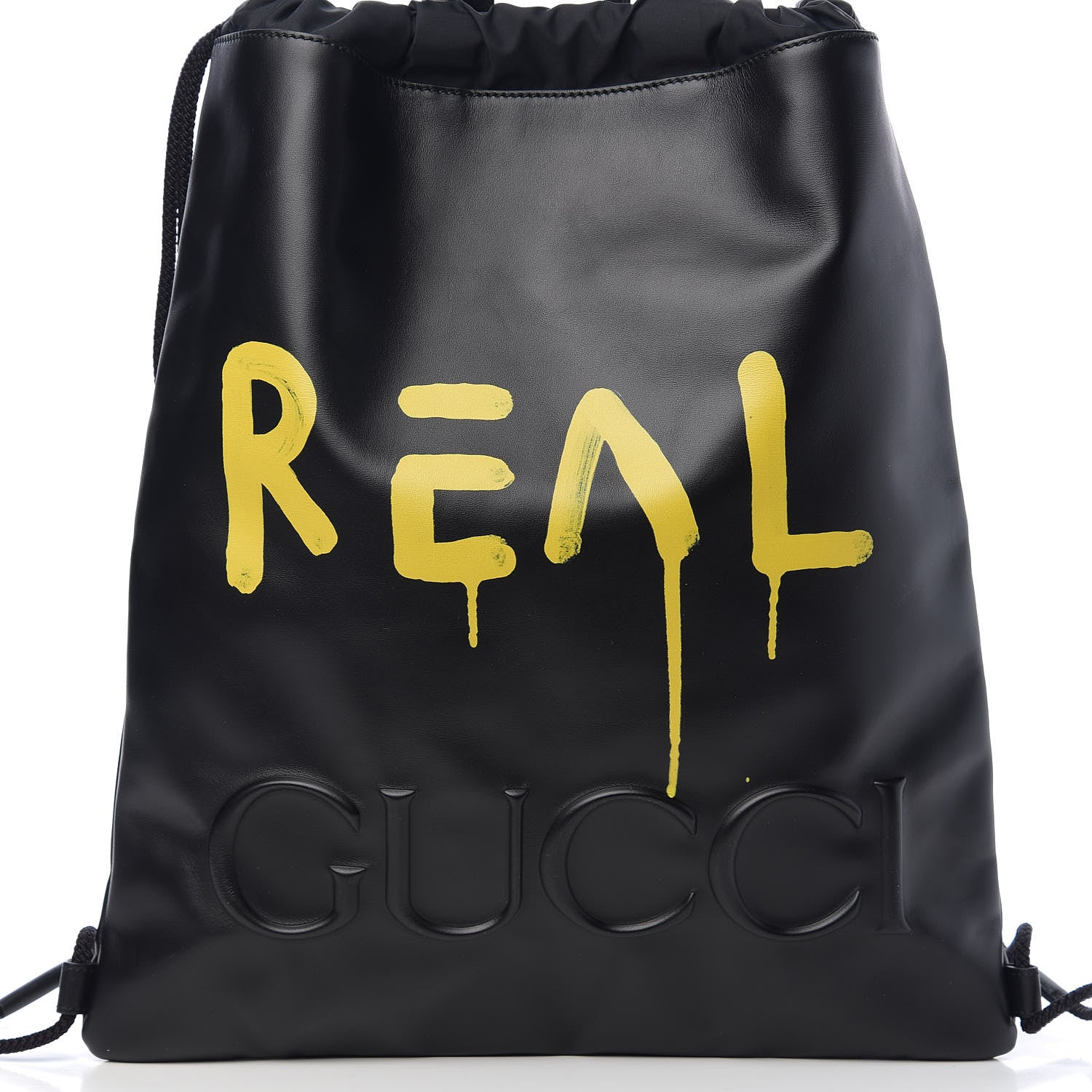 Gucci Calfskin Small GucciGhost Drawstring Backpack Black 10 of 10