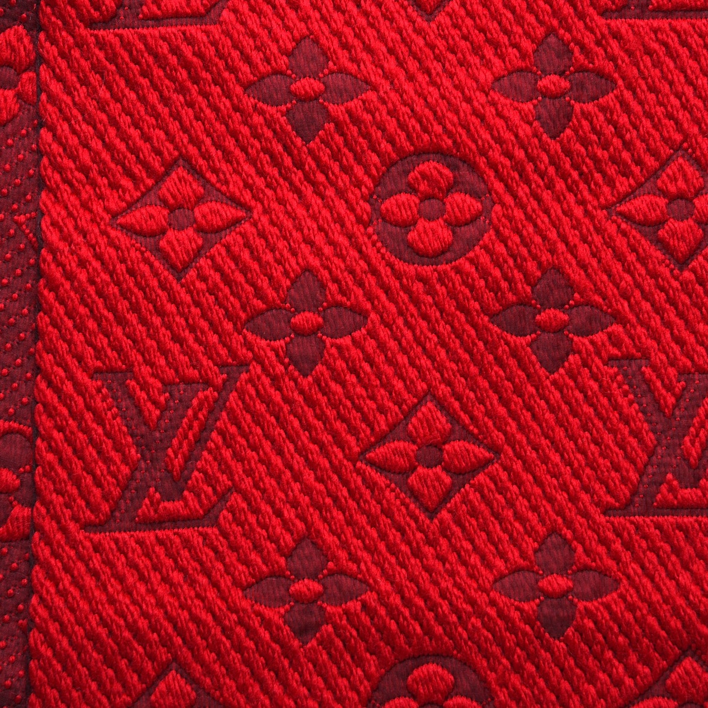 Wool Silk Logomania Scarf Rubis
