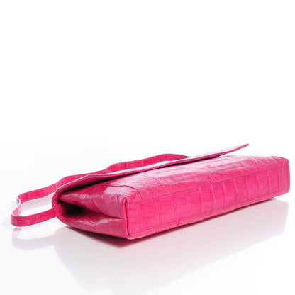 Nancy Gonzalez Crocodile Soft Flap Clutch Pink 4 of 7