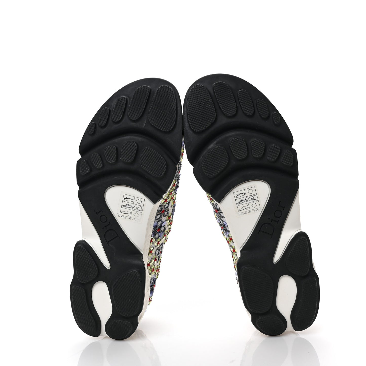 Technical Canvas Embellished Dior Fusion Sneakers 37 White Multicolor