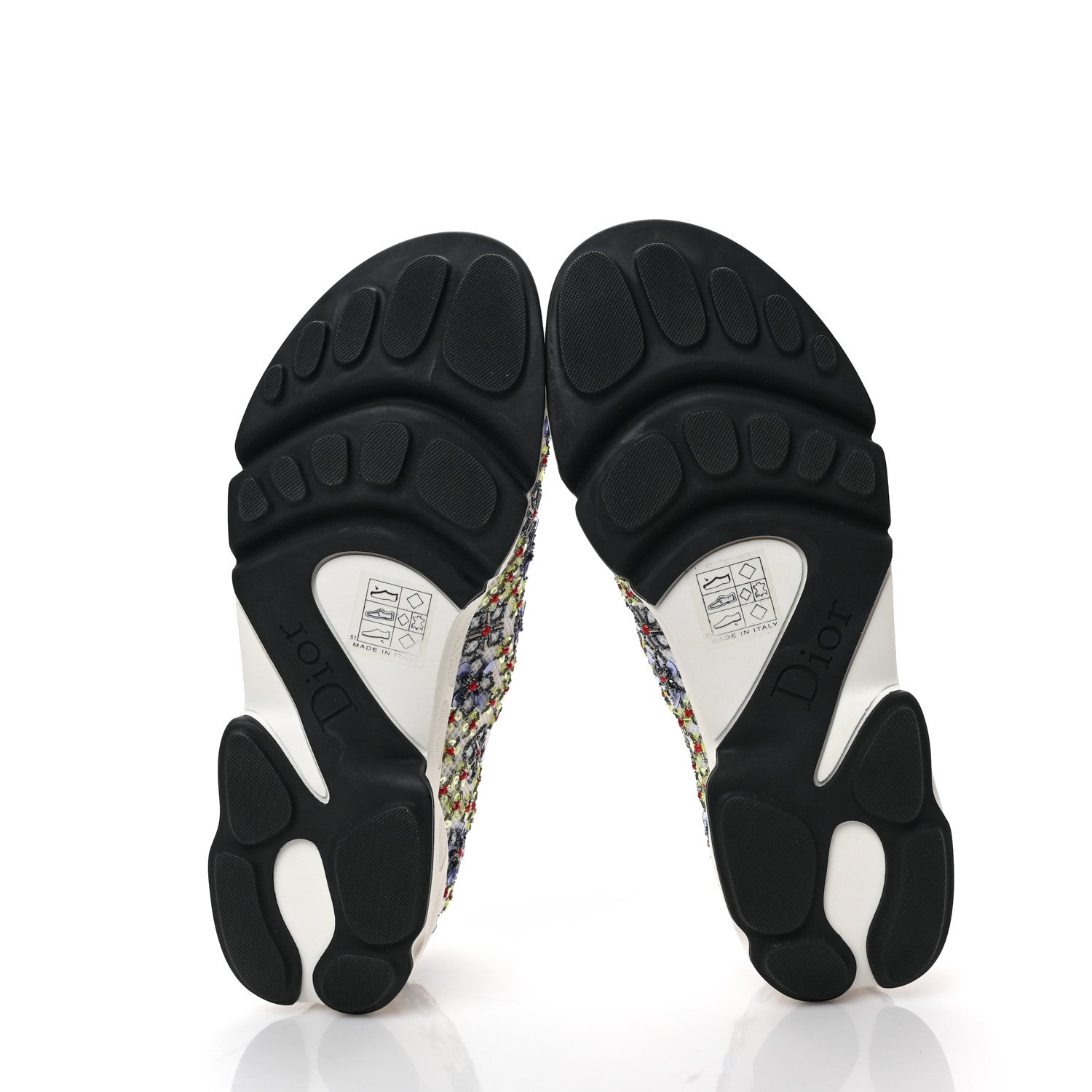 Christian Dior Technical Canvas Embellished Dior Fusion Sneakers 37 White Multicolor 5 of 8