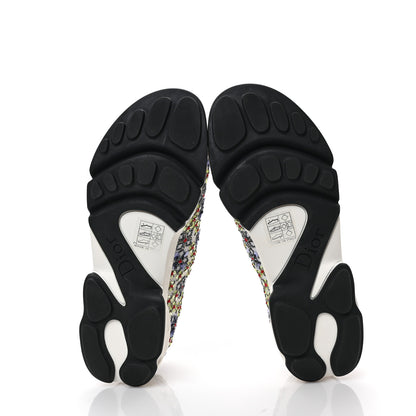 Christian Dior Technical Canvas Embellished Dior Fusion Sneakers 37 White Multicolor 5 of 8