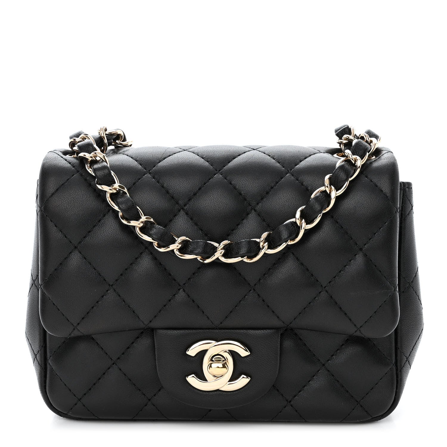 Chanel Lambskin Quilted Mini Square Flap Black 1 of 10