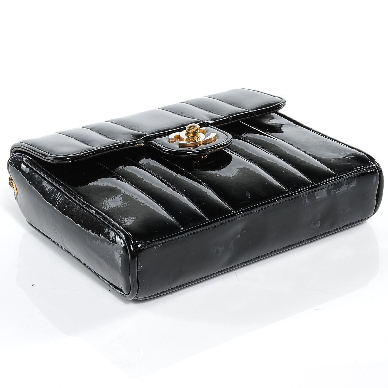 Chanel Patent Vertical Quilt Mini Flap Black 4 of 7