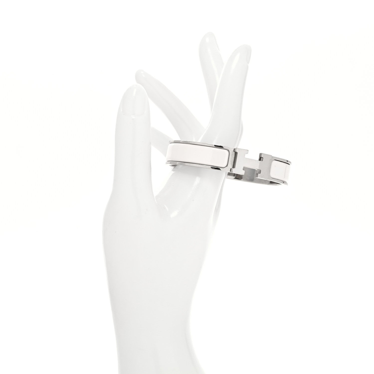 Hermes Enamel Narrow Clic Clac H Bracelet PM White 2 of 5