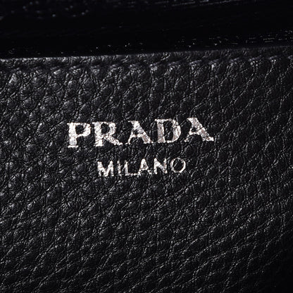 Prada Vitello Daino Zippered Crossbody Bag Black 6 of 8