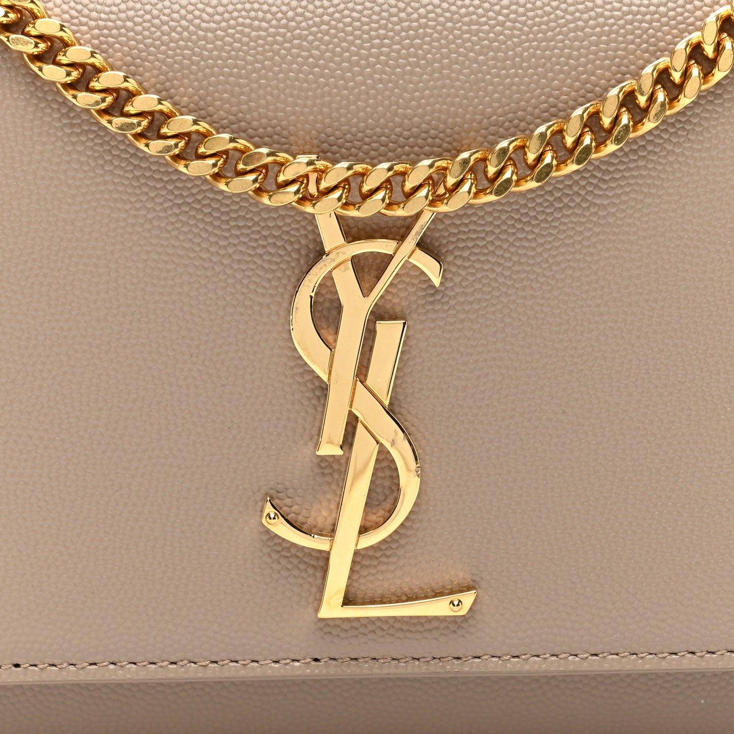 Grain De Poudre Small Monogram Kate Satchel Dark Beige