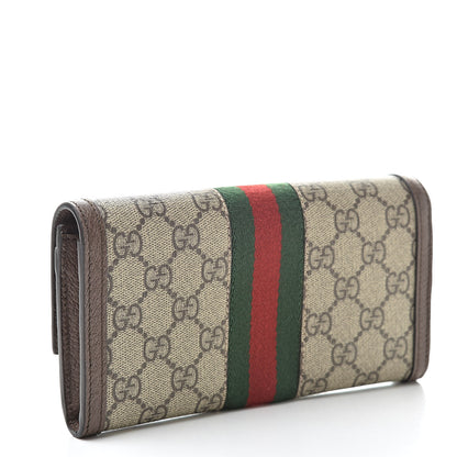 Gucci GG Supreme Monogram Web Ophidia Continental Wallet Brown 3 of 7