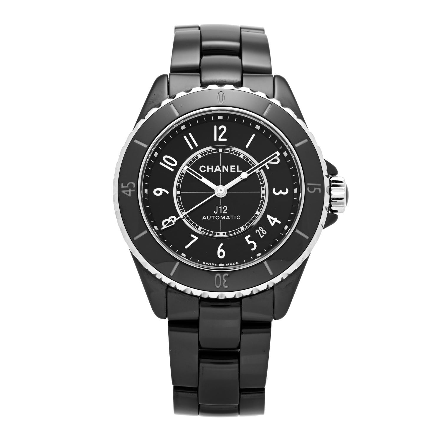 Chanel Stainless Steel Ceramic 38mm J12 Automatic Watch Black 1 of 5