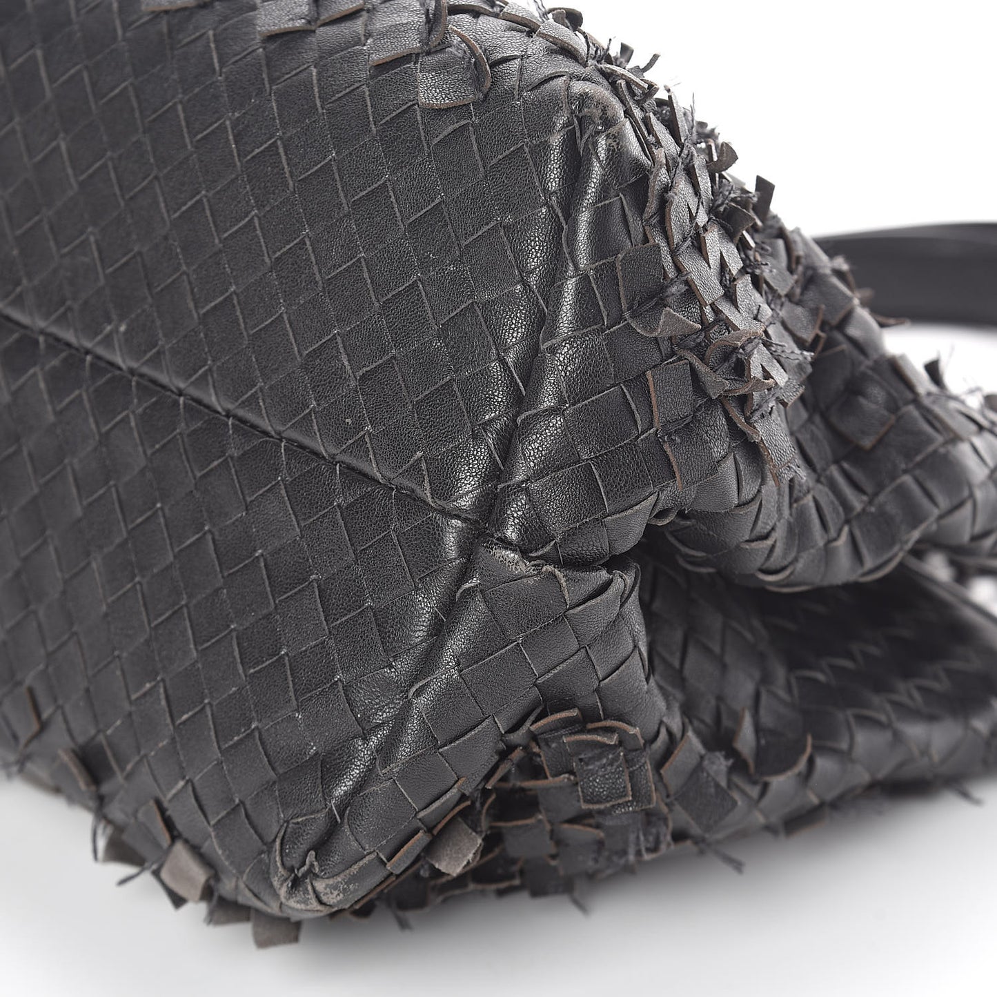 Nappa Intrecciato Frayed Tote Black
