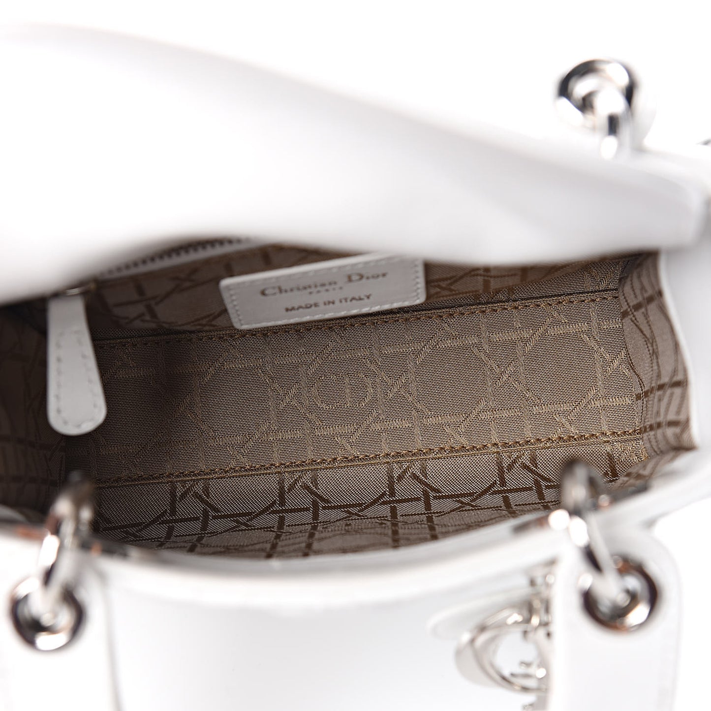 Lambskin Cannage Mini Lady Dior White