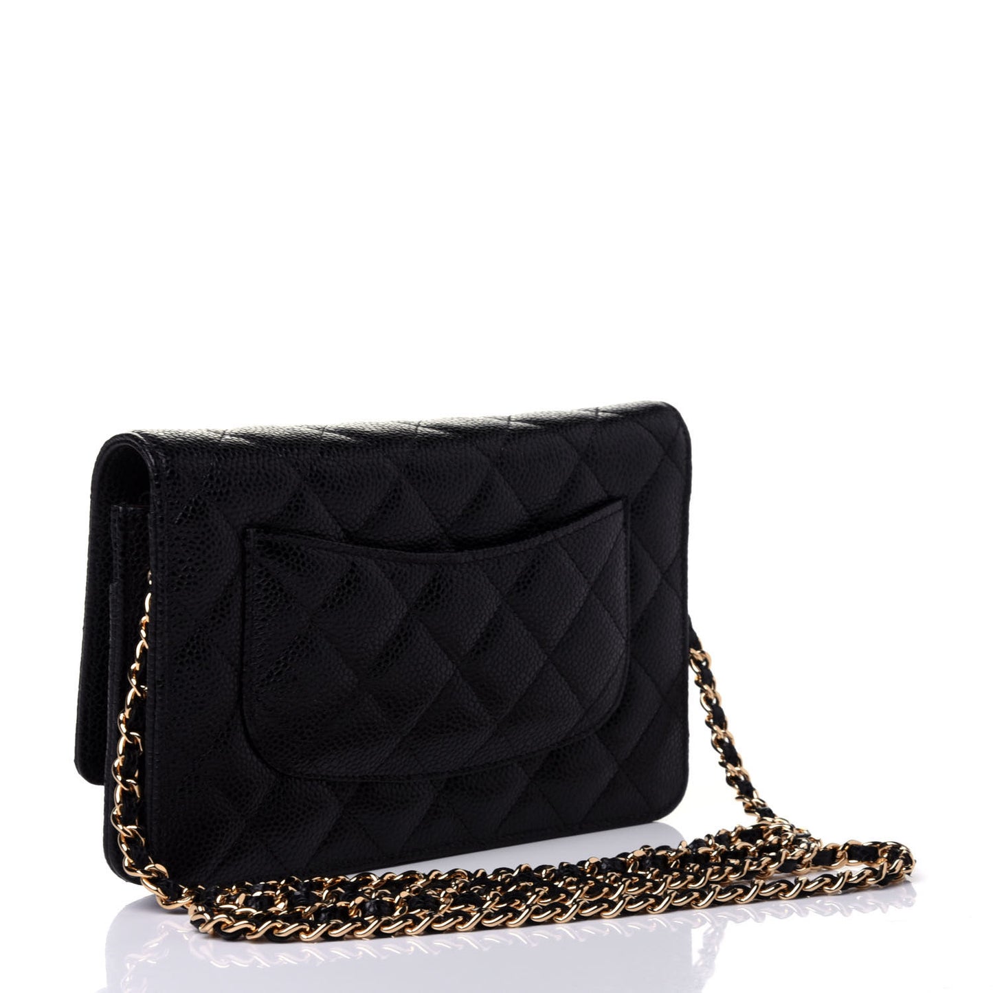 Caviar Quilted Wallet On Chain WOC Black