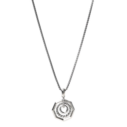 David Yurman Sterling Silver Diamond Stax Pendant Necklace 1 of 4