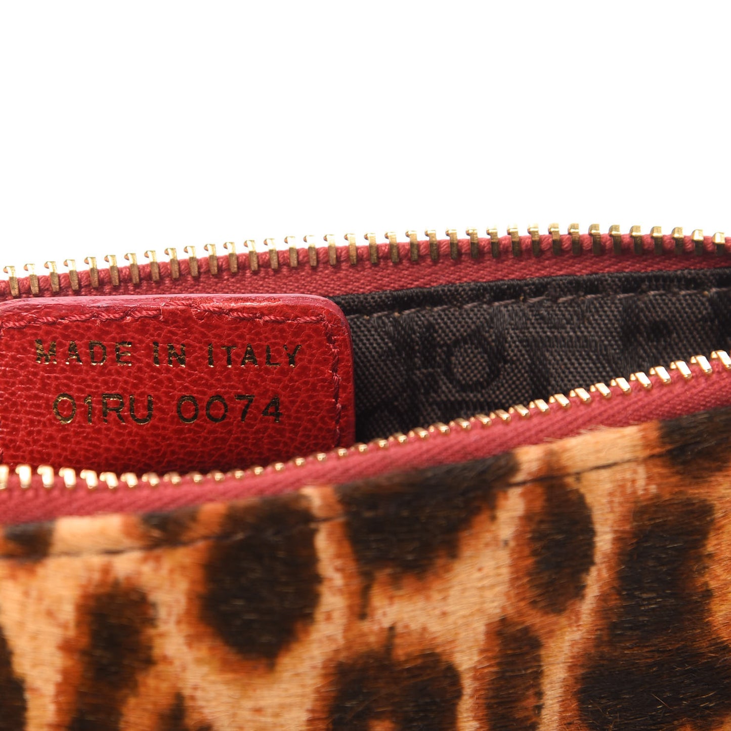 Pony Hair Leopard Mini Saddle Bag Red