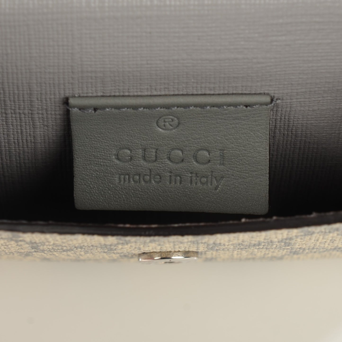 GG Supreme Monogram GG Pierce French Flap Wallet Ecru Grigio