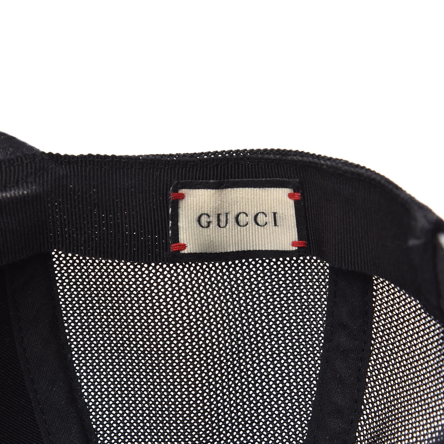 Gucci Grained Calfskin Logo Baseball Hat M 58 Black 5 of 7