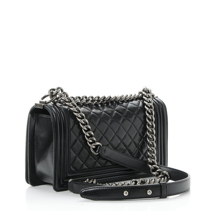 Chanel Lambskin Quilted Medium Boy Flap Black 4 of 9