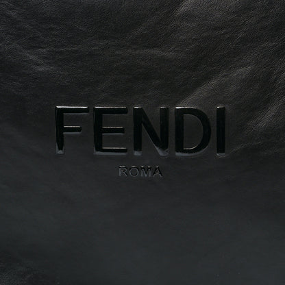 Fendi Vitello Grace Light Logo Fendi Pack Flat Shopping Tote Black 9 of 13