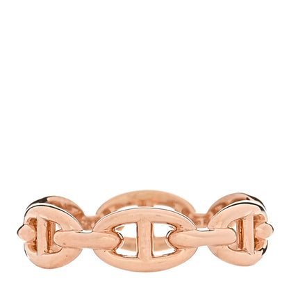Hermes 18K Rose Gold PM Chaine d'Ancre Enchainee Ring 59 8.75 1 of 6