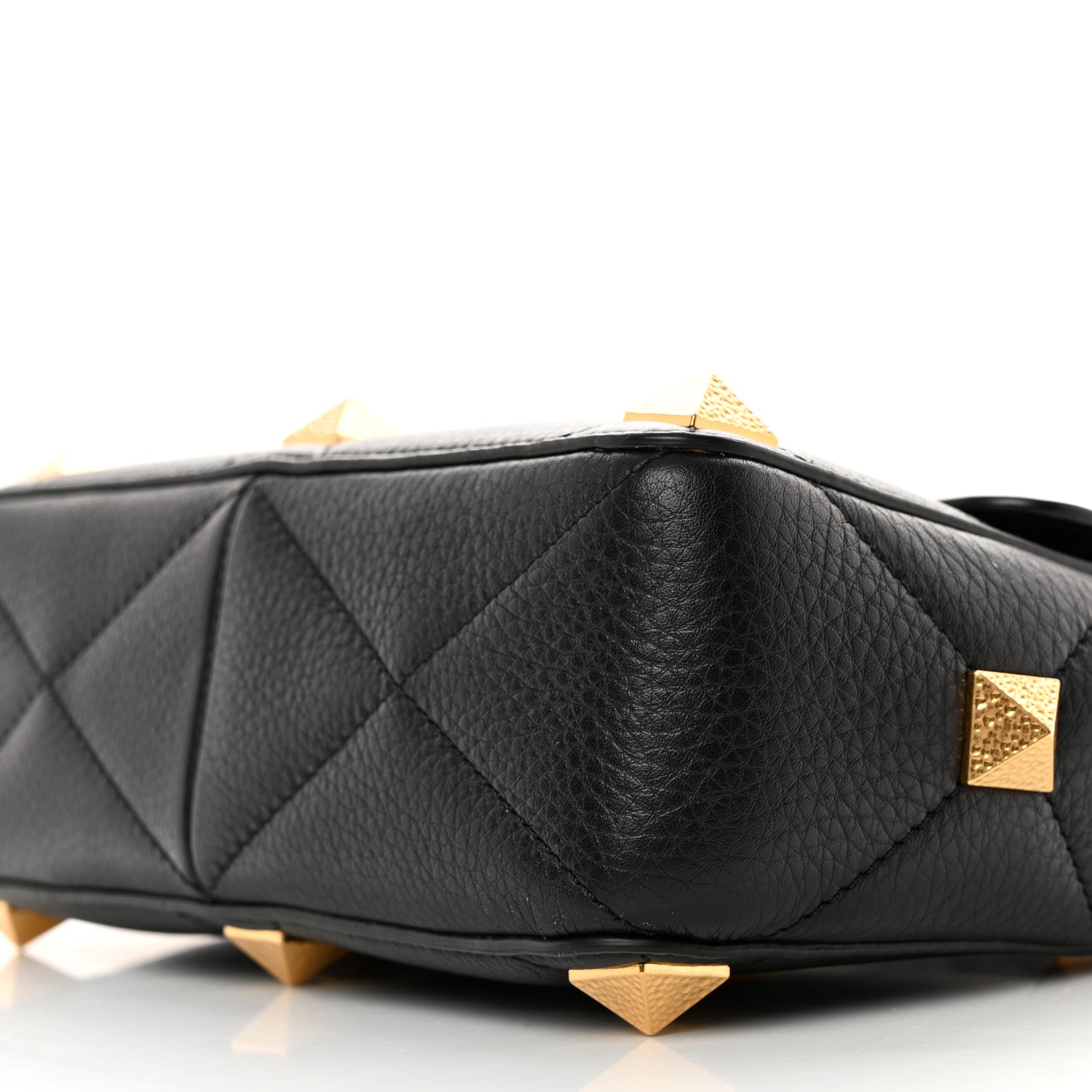 Valentino Garavani Grained Calfskin Medium Roman Stud Shoulder Bag Black 9 of 12