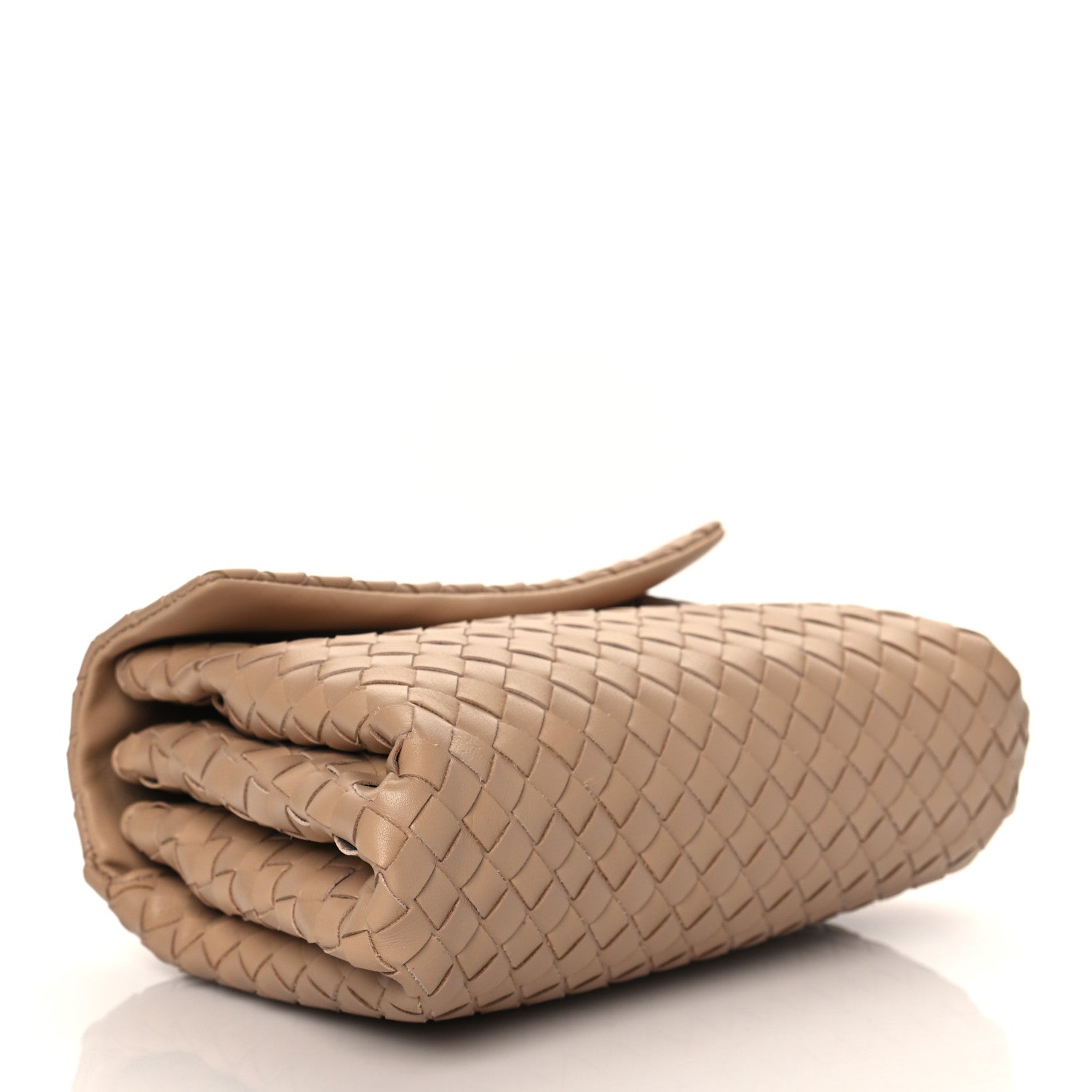 Bottega Veneta Nappa Intrecciato Flap Clutch Almond 4 of 10