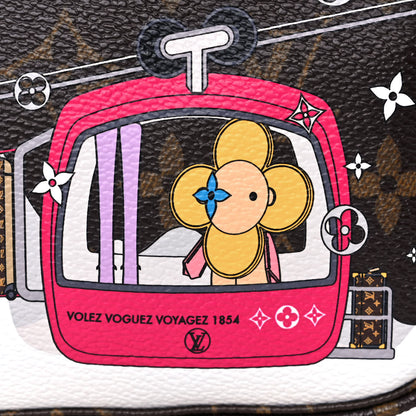 Louis Vuitton Monogram 2019 Christmas Animation Mini Courchevel Pochette Accessories Fuchsia 8 of 12