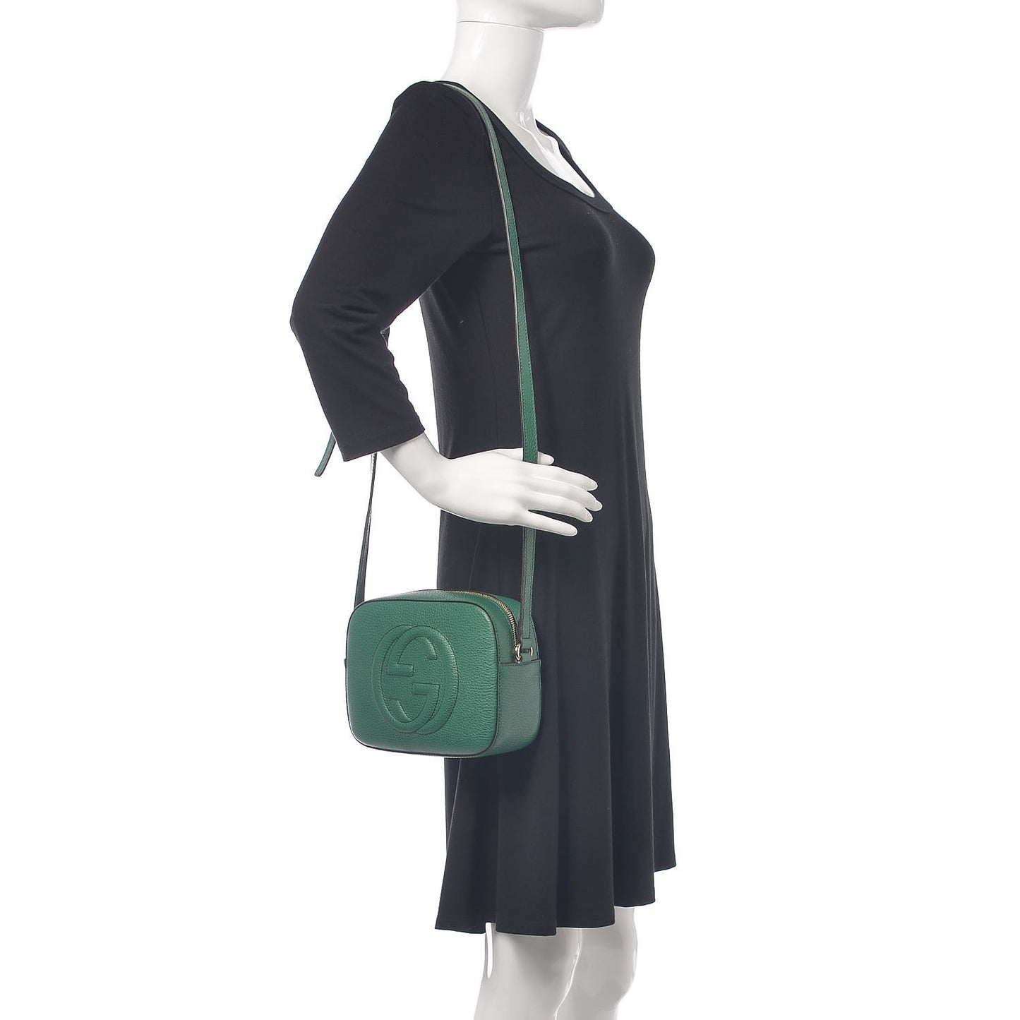 Pebbled Calfskin Small Soho Disco Bag Emerald Green