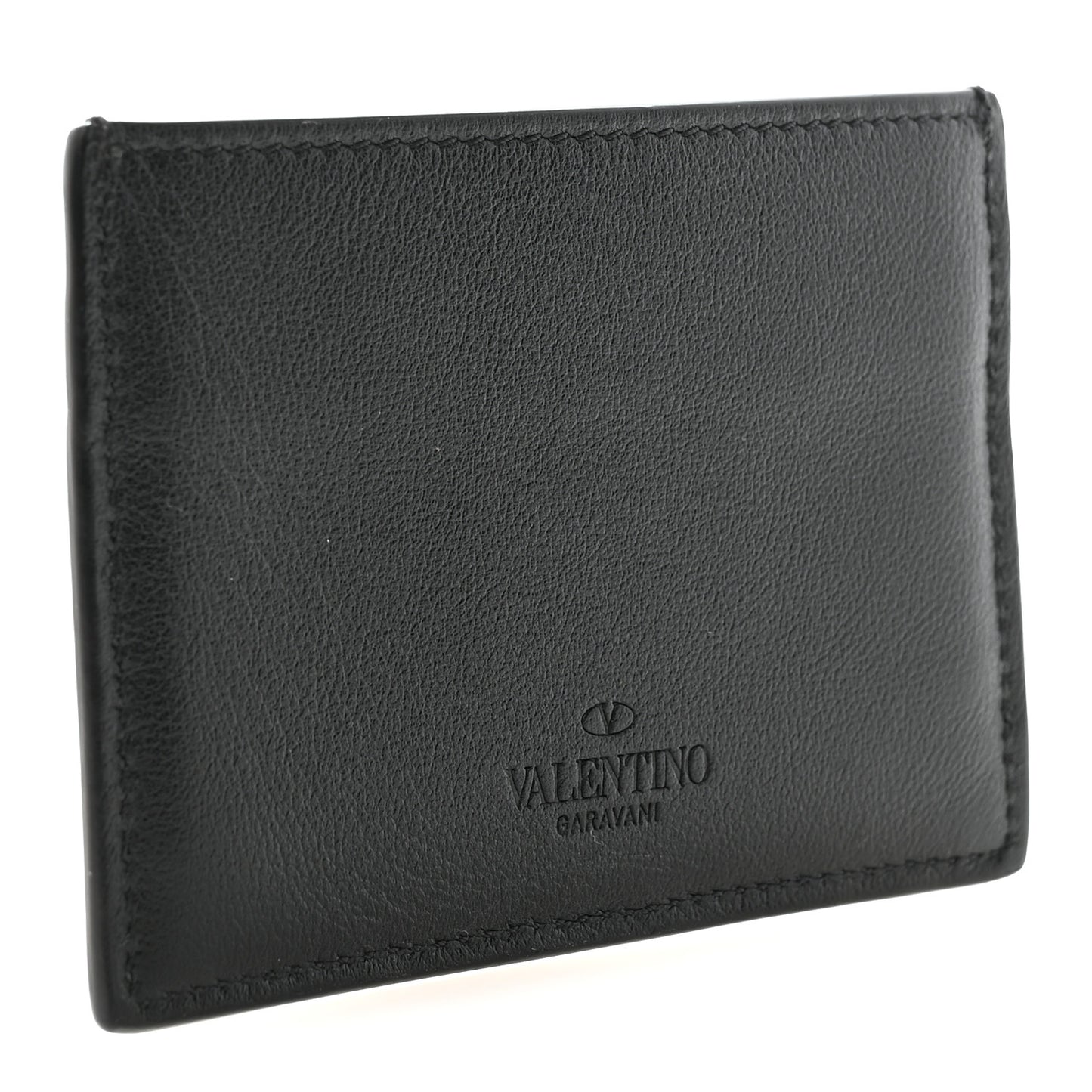 Vitello Rockstud Card Holder Black