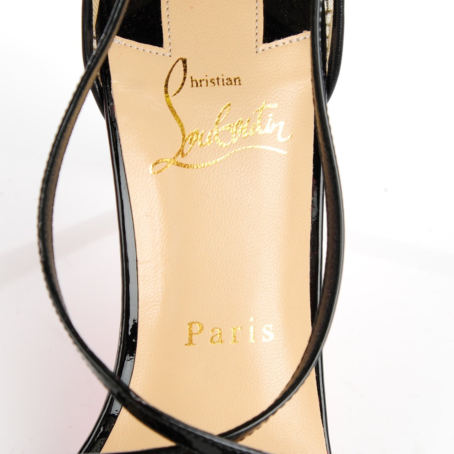 Patent Fishnet Silkova 100 Sandals 38.5 Black