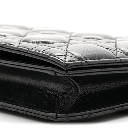 Christian Dior Lambskin Cannage Lady Dior Convertible Clutch Black 9 of 9
