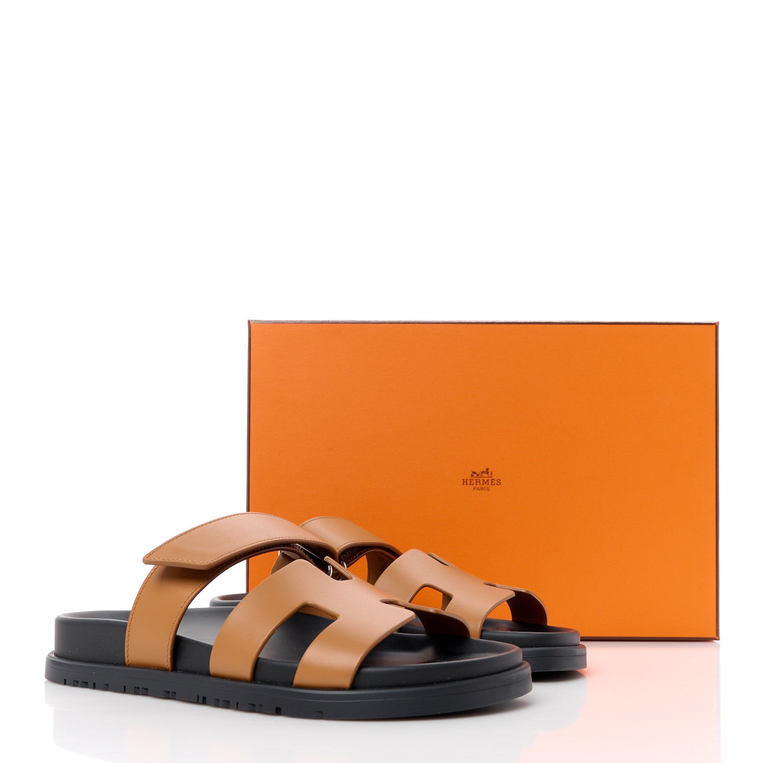 Hermes Calfskin Womens Chypre Sandals 36.5 Gold 9 of 9