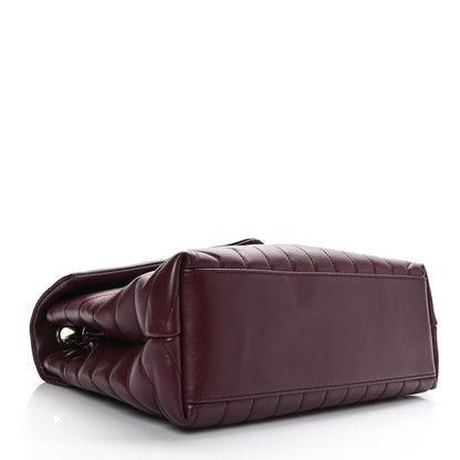 Saint Laurent Calfskin Y Quilted Monogram Medium Loulou Chain Satchel Rouge Legion 4 of 9