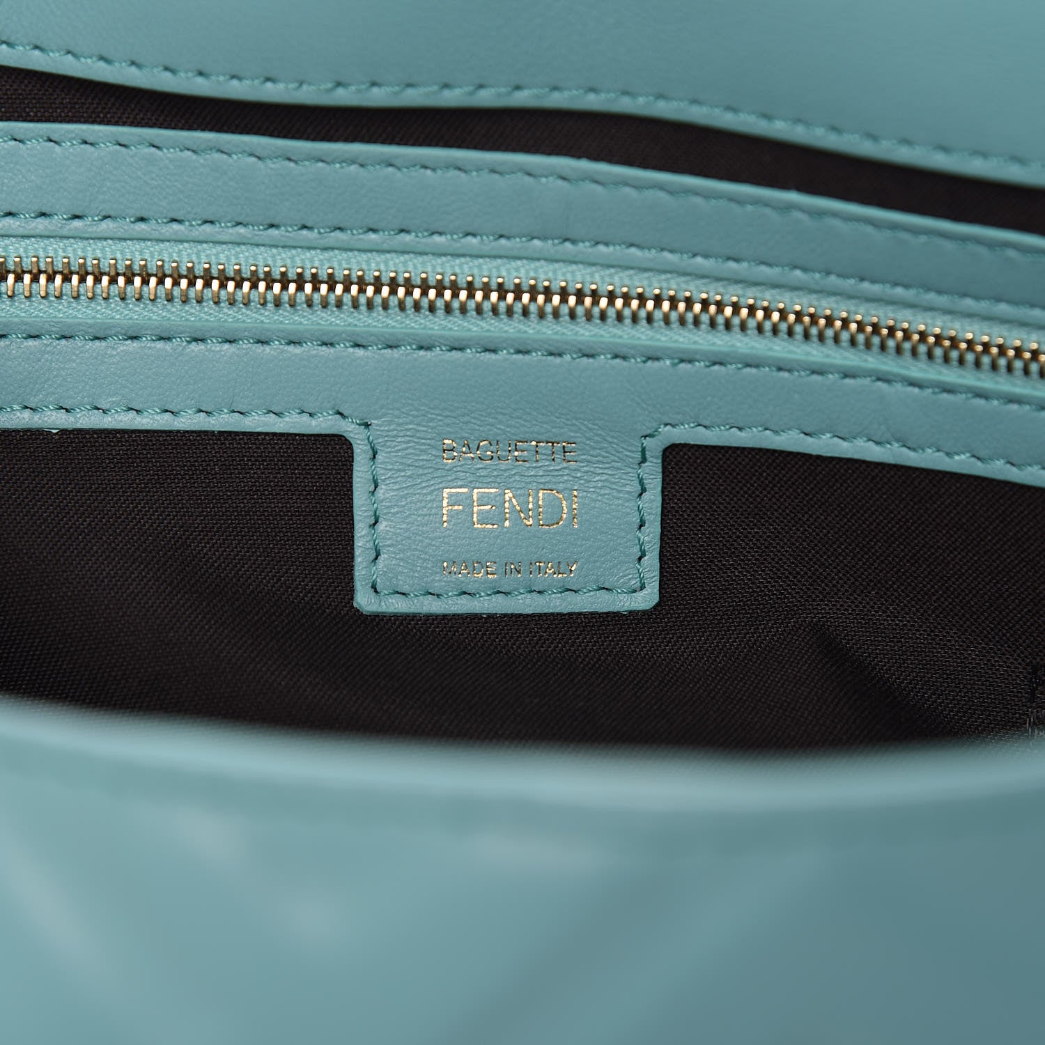Fendi Nappa FF 1974 Embossed Large Baguette Tiffany 6 of 10
