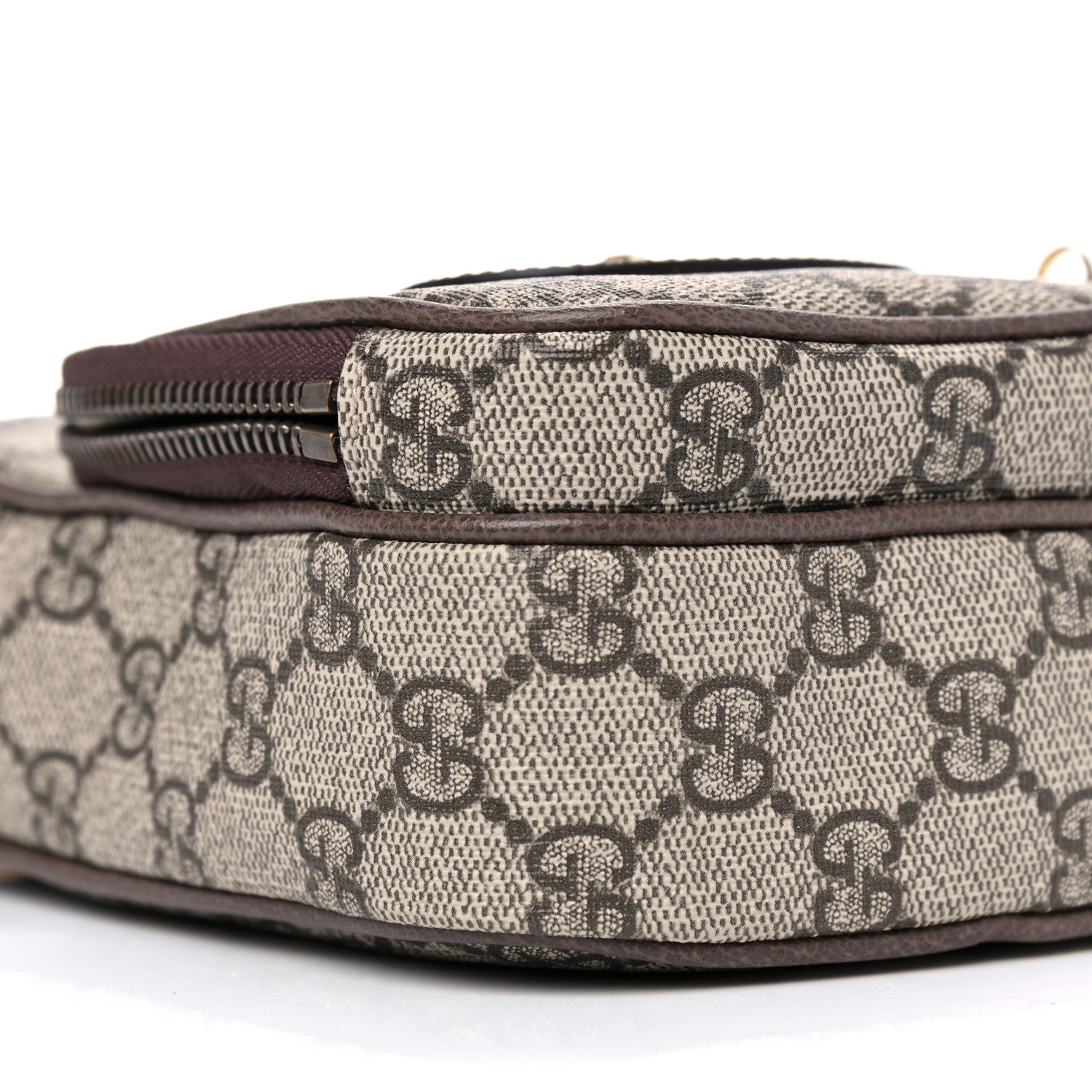 Gucci GG Supreme Monogram Mini Neo Vintage Double Zip Messenger Bag Beige New Acero Crop 7 of 10