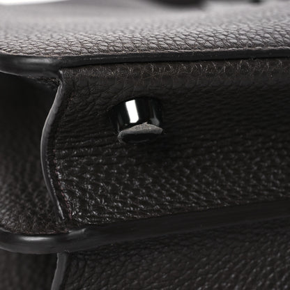 Fendi Cuoio Romano Vitello Cover Glazed Fabric Bi-Color FF 1974 Medium Peekaboo I SEE U Satchel Dark Brown 15 of 16