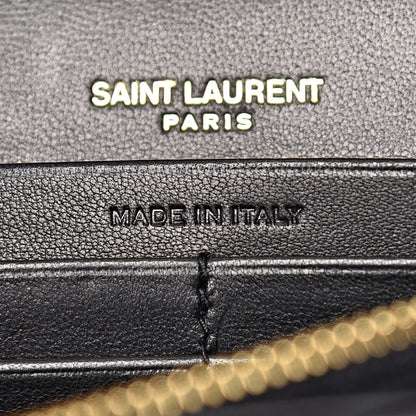 Saint Laurent Lambskin Matelasse Monogram Vicky Chain Wallet Black 7 of 11
