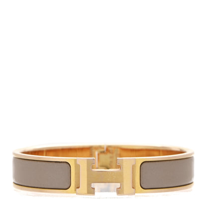 Hermes Enamel Narrow Clic Clac H Bracelet PM Marron Glace 1 of 4